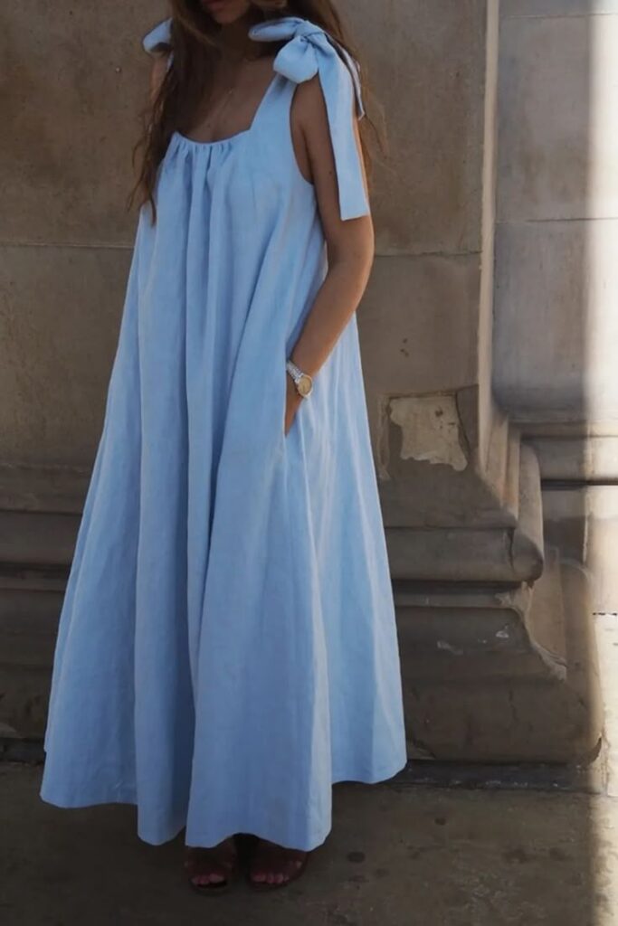 Blue flowy sundresses for summer in Dubai