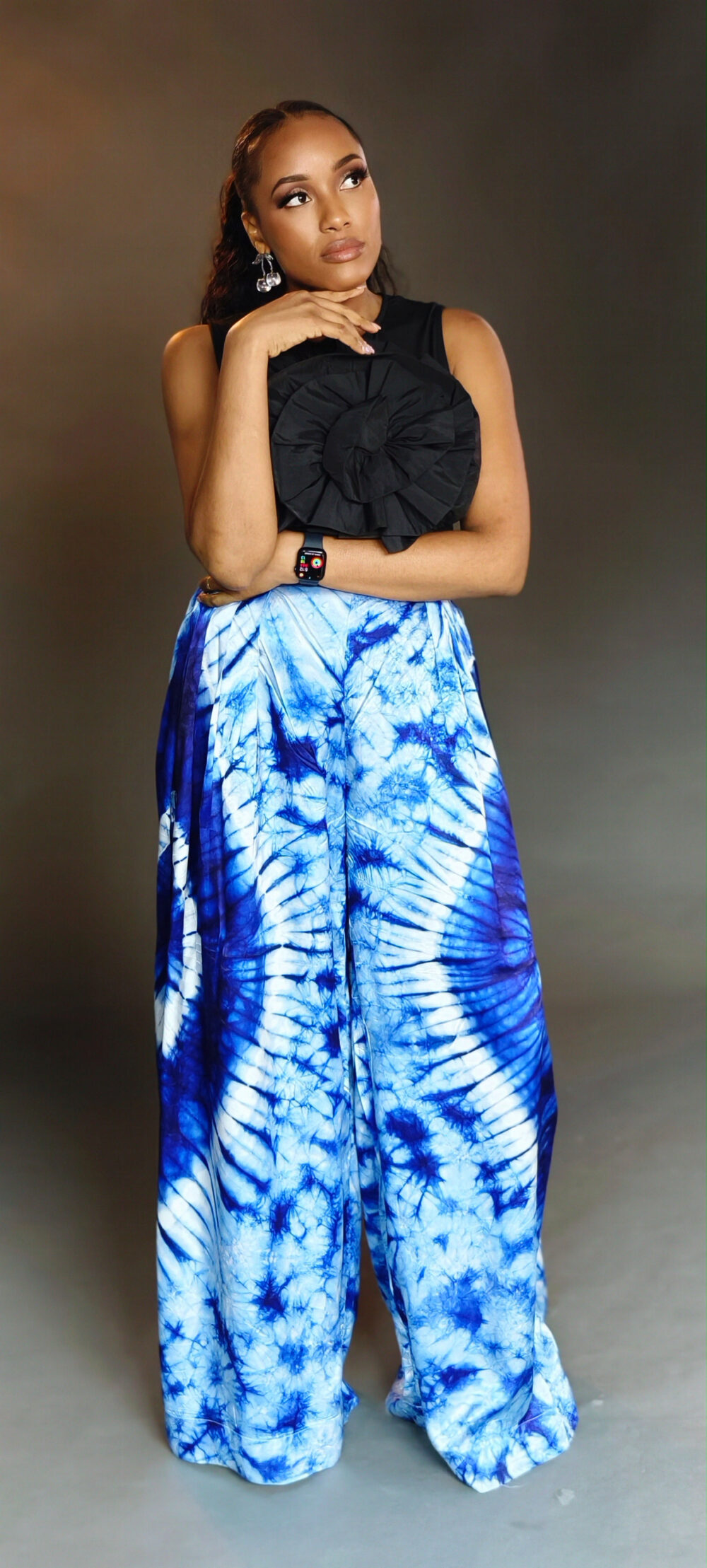 Blue Osalu wide leg Adire pants(3)