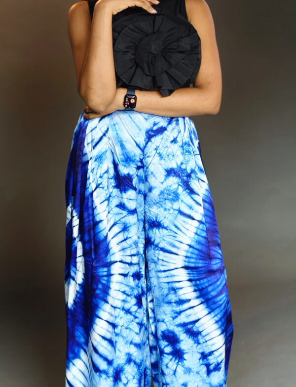 Blue Osalu wide leg Adire pants(3)