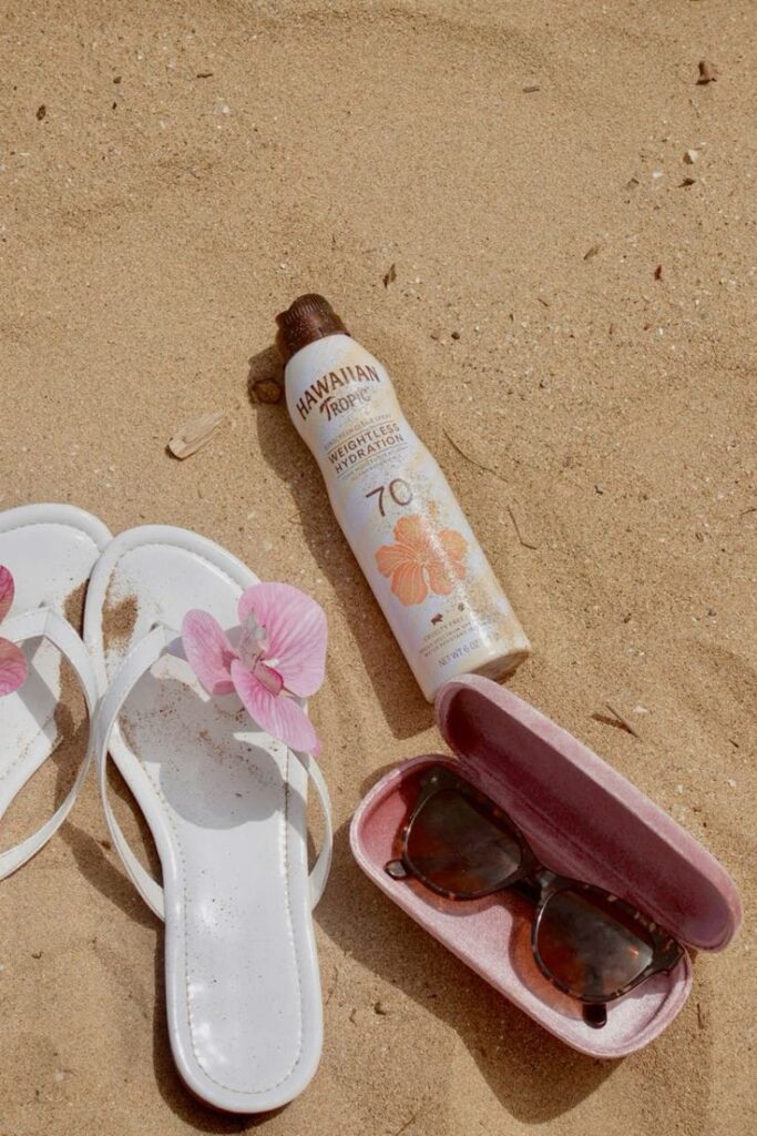 Sunscreen and sunglasses for summer in Dubai