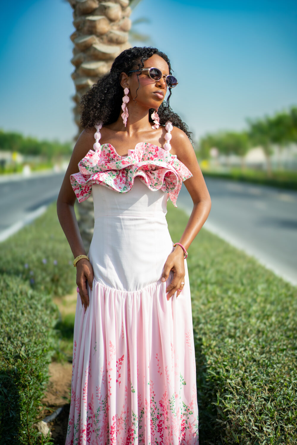 DORA DRESS (Flowery Pink)